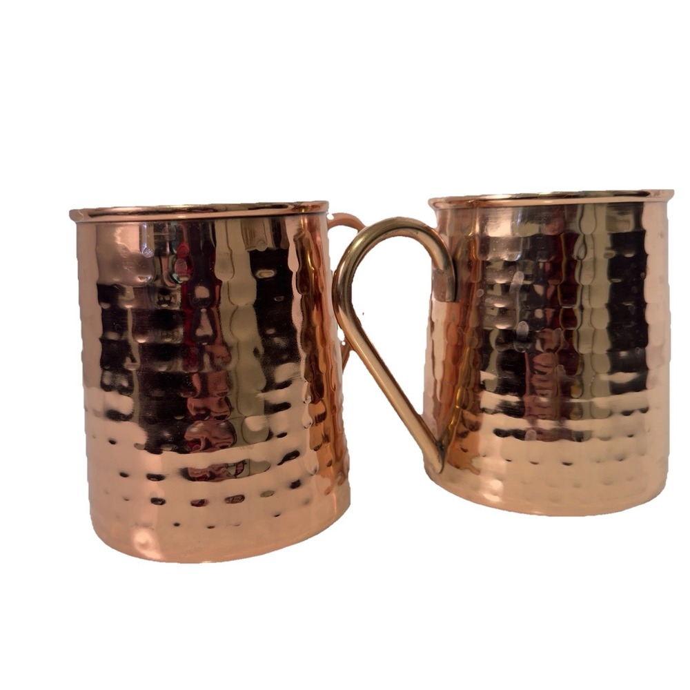 Melange 20 Oz Hammered Copper Mug for Moscow‎ Mule Set of 2 Camping Authentic